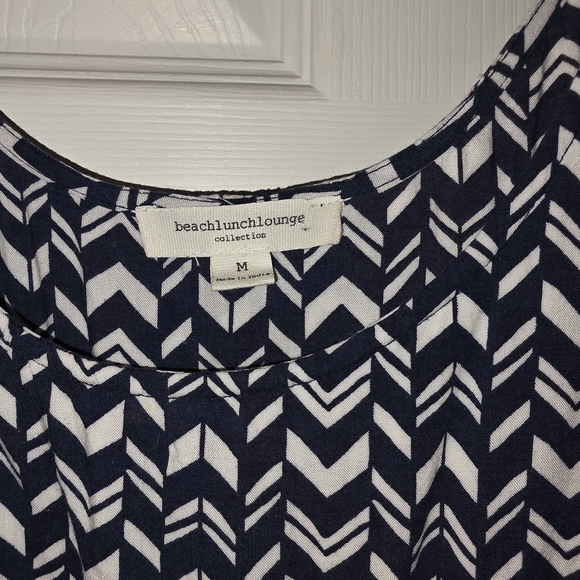 Chevron Patterned Blue and White Dress - Picture 2 of 2